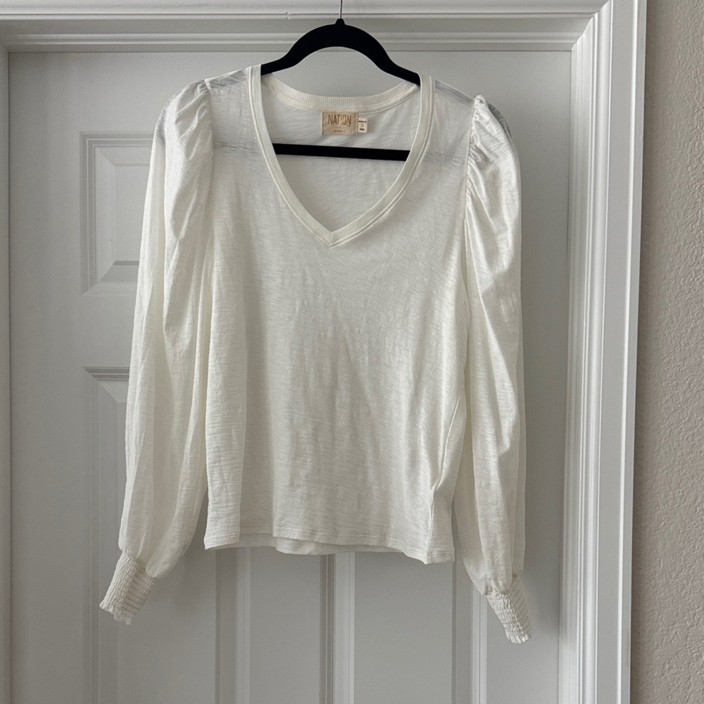 Nation LTD Cream V-Neck Blouse
